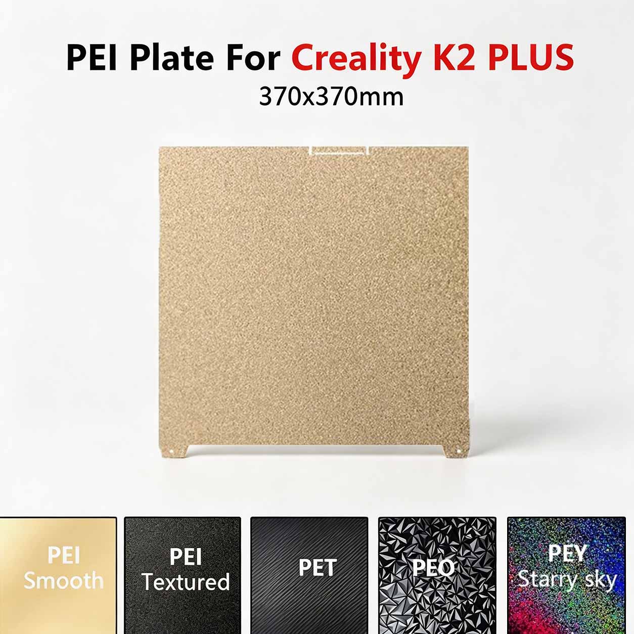 Aluminium Profile 2020 - 370x370mm Black Frosted PEI Build Plate