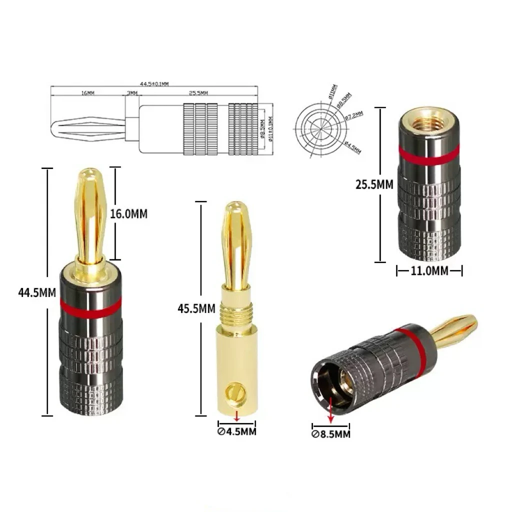 1-10Pcs No Solder Banana Plug  - đánh giá và giá Coupling 8Mm