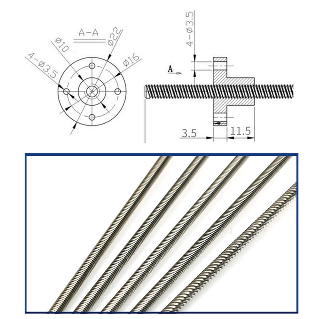 1pcs T6 lead Screw Round Flang - đánh giá và giá Lead Screw 8Mm