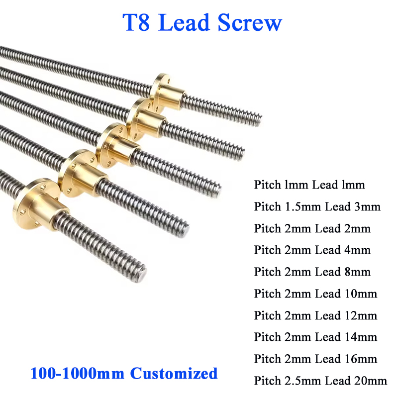 T8 Lead Screw Lead 2mm 4mm 8mm - đánh giá và giá Lead Screw 8Mm
