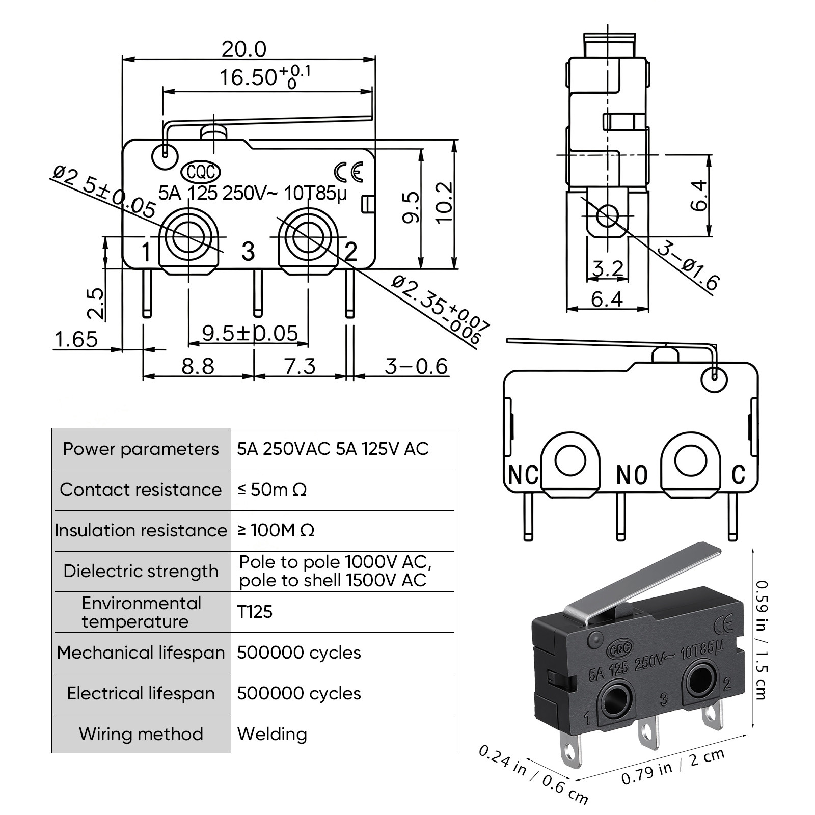 Microwave Door Microswitch 12  - đánh giá và giá Limit Switch