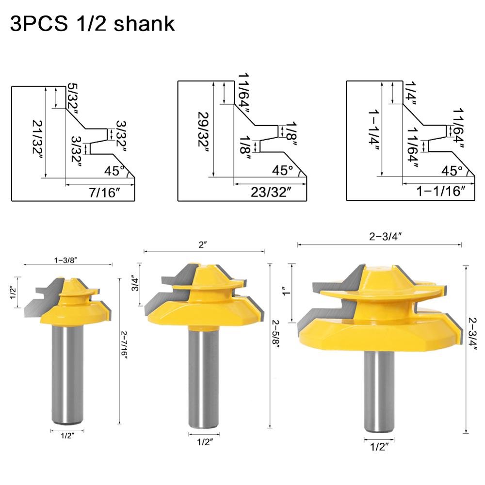 Bộ 3 Khóa MITRE 45 Độ Keo Chun - đánh giá và giá End Mill Set
