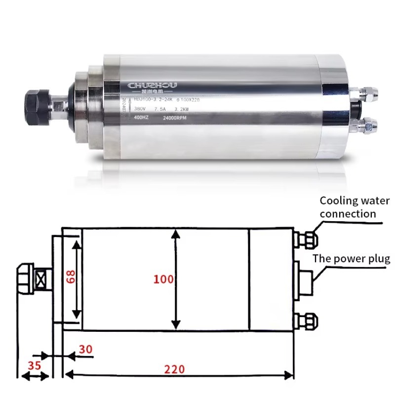 3Kw Water Cooled Spindle 4 Bea - đánh giá và giá Water Cooled Spindle